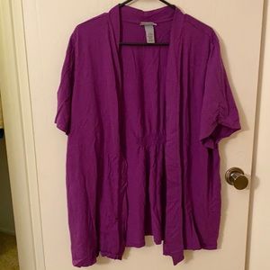 Catherines Purple Short Sleeve Cardigan